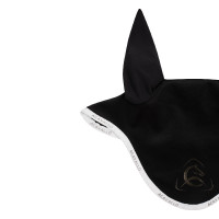Cuffia antimosche in lycra con logo in silicone Acavallo Nero / bianco Cuffia antimosche in lycra con logo in silicone Acavallo Nero / bianco
