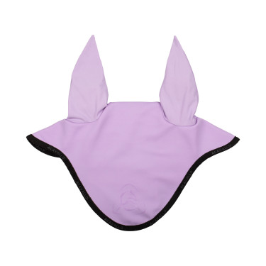 Cuffia antimosche in lycra con logo in silicone Acavallo Lilla / nero Viola