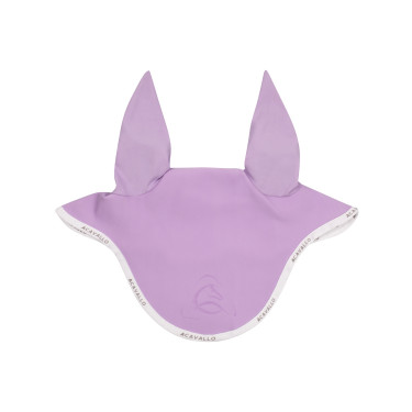 Cuffia antimosche in lycra con logo in silicone Acavallo Lilla / bianco Viola