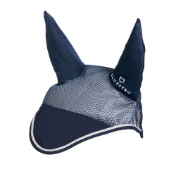 Cuffia antimosche in cotone e tessuto traforato Diamond Equestro Marina Blu marino