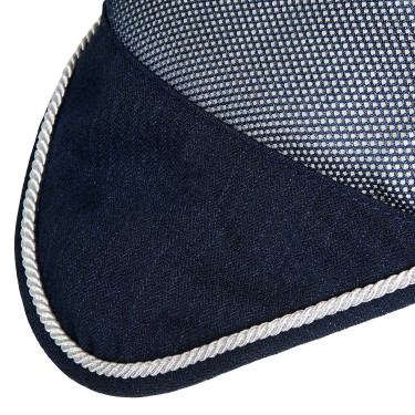Cuffia antimosche in cotone e tessuto traforato Diamond Equestro Marina Blu marino