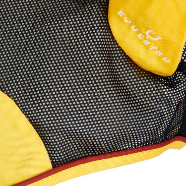 Cuffia anti-mosche in cotone e microfibra Equestro Nero / rosso / giallo