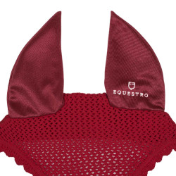 Bonnet anti-mouches en coton avec oreilles élastiques Equestro Bordeaux