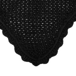 Cuffia antimosche in cotone con orecchie elastiche Equestro Nero Cuffia antimosche in cotone con orecchie elastiche Equestro Nero