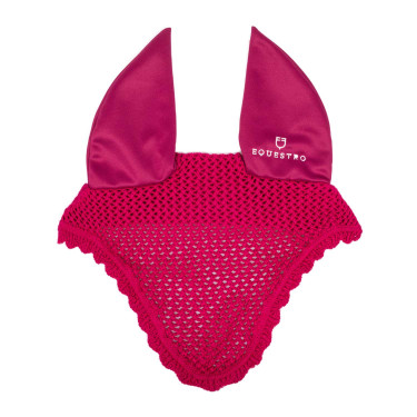 Cuffia antimosche in cotone con orecchie elastiche Equestro Fucsia Rosa Cuffia antimosche in cotone con orecchie elastiche Equestro Fucsia Rosa