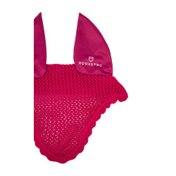 Cuffia antimosche in cotone con orecchie elastiche Equestro Fucsia Rosa Cuffia antimosche in cotone con orecchie elastiche Equestro Fucsia Rosa