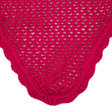 Cuffia antimosche in cotone con orecchie elastiche Equestro Fucsia Rosa Cuffia antimosche in cotone con orecchie elastiche Equestro Fucsia Rosa