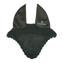 Cuffia antimosche in cotone con orecchie elastiche Equestro Verde
