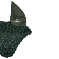 Cuffia antimosche in cotone con orecchie elastiche Equestro Nero