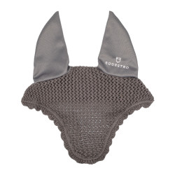 Cuffia antimosche in cotone con orecchie elastiche Equestro Grigio