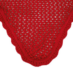 Cuffia antimosche in cotone con orecchie elastiche Equestro Rosso