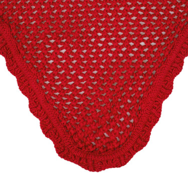Cuffia antimosche in cotone con orecchie elastiche Equestro Rosso