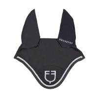 Cuffia antimosche in cotone con logo centrale New Style Equestro Nero Cuffia antimosche in cotone con logo centrale New Style Equestro Nero