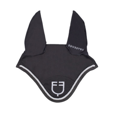 Cuffia antimosche in cotone con logo centrale New Style Equestro Grigio