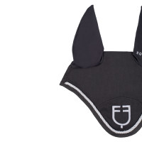 Cuffia antimosche in cotone con logo centrale New Style Equestro Nero Cuffia antimosche in cotone con logo centrale New Style Equestro Nero
