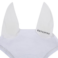 Cuffia antimosche in cotone con logo centrale New Style Equestro Bianco