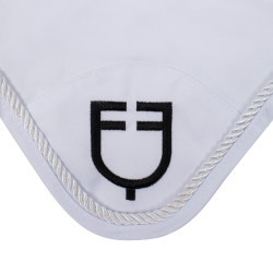 Cuffia antimosche in cotone con logo centrale New Style Equestro Bianco