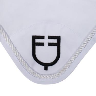 Cuffia antimosche in cotone con logo centrale New Style Equestro Bianco
