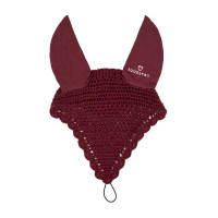 Bonnet anti-mouches en coton avec attache au licol Equestro Bordeaux