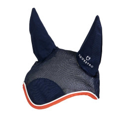 Cuffia anti-mosche in cotone antibatterico Equestro Blu navy / rosso