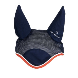 Cuffia anti-mosche in cotone antibatterico Equestro Blu navy / rosso