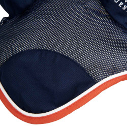 Cuffia anti-mosche in cotone antibatterico Equestro Blu navy / rosso