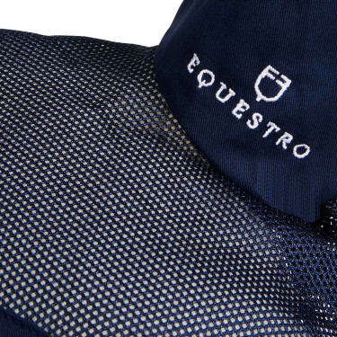 Cuffia anti-mosche in cotone antibatterico Equestro Blu navy / rosso