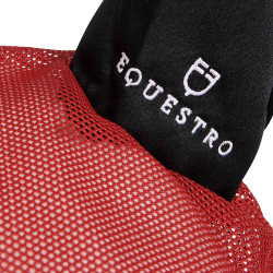 Cuffia anti-mosche in cotone antibatterico Equestro Rosso / nero
