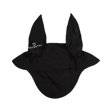 Cuffia anti-mosche collezione basic con orecchie elastiche Equestro Nero