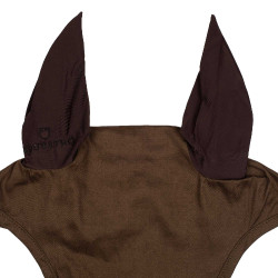 Cuffia anti-mosche collezione basic con orecchie elastiche Equestro Marrone