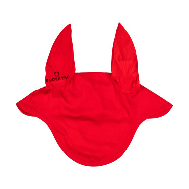 Cuffia anti-mosche collezione basic con orecchie elastiche Equestro Rosso