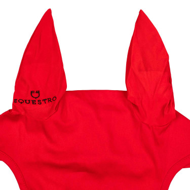 Cuffia anti-mosche collezione basic con orecchie elastiche Equestro Rosso