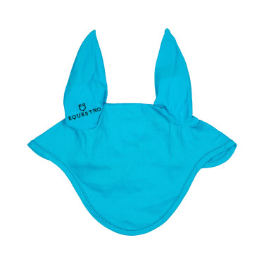 Cuffia anti-mosche collezione basic con orecchie elastiche Equestro Turchese Blu