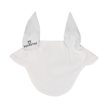 Cuffia anti-mosche collezione basic con orecchie elastiche Equestro Bianco
