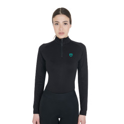 Strato base aderente a maniche lunghe da donna in tessuto tecnico Equestro Strato base aderente a maniche lunghe da donna in tessuto tecnico Equestro