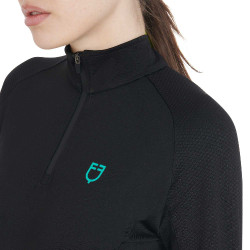 Strato base aderente a maniche lunghe da donna in tessuto tecnico Equestro Strato base aderente a maniche lunghe da donna in tessuto tecnico Equestro