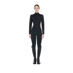 Strato base aderente a maniche lunghe da donna in tessuto tecnico Equestro Strato base aderente a maniche lunghe da donna in tessuto tecnico Equestro