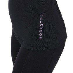 Strato base aderente a maniche corte da donna in tessuto tecnico Equestro Nero / lilla Strato base aderente a maniche corte da donna in tessuto tecnico Equestro Nero / lilla
