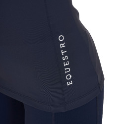 Strato base aderente a maniche corte da donna in tessuto tecnico Equestro Blazer navy / bianco Blu marino