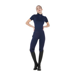 Strato base aderente a maniche corte da donna in tessuto tecnico Equestro Blazer da equitazione blu scuro / nero Blu marino Strato base aderente a maniche corte da donna in tessuto tecnico Equestro Blazer da equitazione blu scuro / nero Blu marino