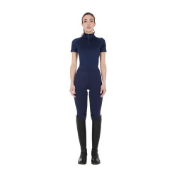 Strato base aderente a maniche corte da donna in tessuto tecnico Equestro Blazer da equitazione blu scuro / nero Blu marino Strato base aderente a maniche corte da donna in tessuto tecnico Equestro Blazer da equitazione blu scuro / nero Blu marino