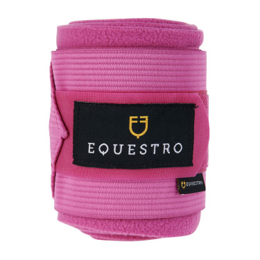 Fasce da lavoro in pile ed elastiche traspiranti set da 4 Equestro Fucsia Rosa