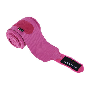 Fasce da lavoro in pile ed elastiche traspiranti set da 4 Equestro Fucsia Rosa
