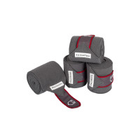Fasce polo traspiranti pony Trim confezione da 4 Equestro Grigio / rosso