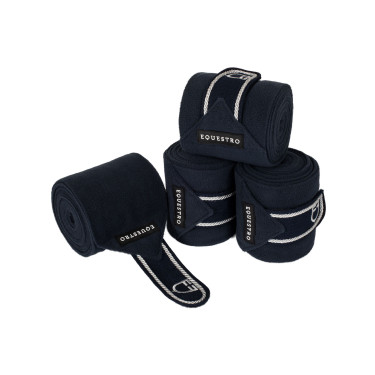 Bandas de polo transpirables Diamond por 4 Equestro Marina Blu marino