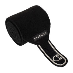 Bandas de polo para pony con logo bordado Diamond en juego de 4 Equestro Nero