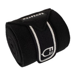 Bandas de polo para pony con logo bordado Diamond en juego de 4 Equestro Nero