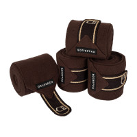 Bandas de polo para pony con logo bordado Diamond en juego de 4 Equestro Marrone