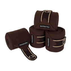 Bandas de polo para pony con logo bordado Diamond en juego de 4 Equestro Marrone