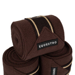 Bandas de polo para pony con logo bordado Diamond en juego de 4 Equestro Marrone